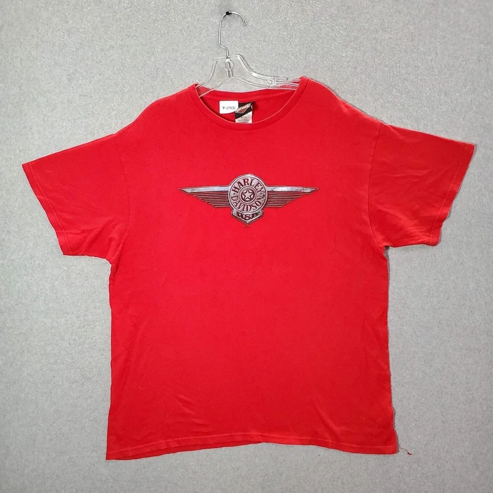 Harley Davidson Men Shirt XL Red Los Angeles Anaheim Fullerton Ca 2014 Tee
